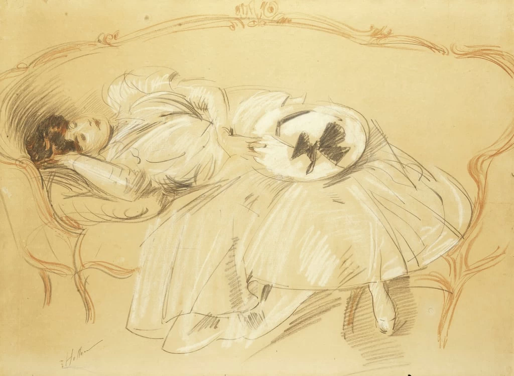 Giovane donna sul divano